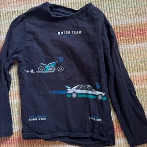 Mayoral Black Long Sleeve Tee with Motor Team Design